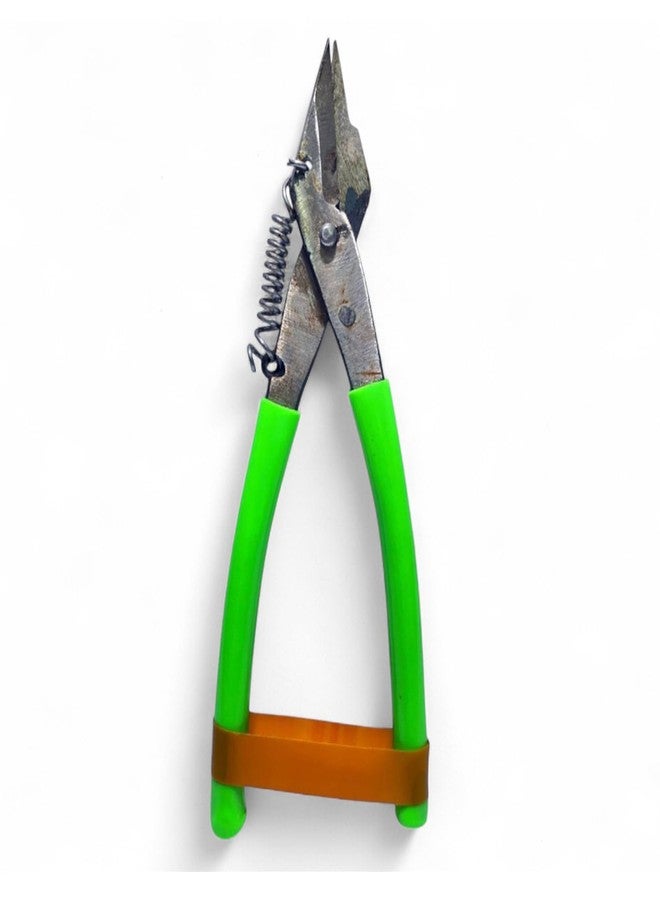 CRAFTS HAVELI كماشة قطع الأسلاك الجانبية من كرافتس هافيلي، قطعة واحدة، مزودة بنابض - أداة قطع الأسلاك بمقبض أخضر لصنع المجوهرات، والتطريز، والأعمال اليدوية، وقطع الأسلاك. - Image 1